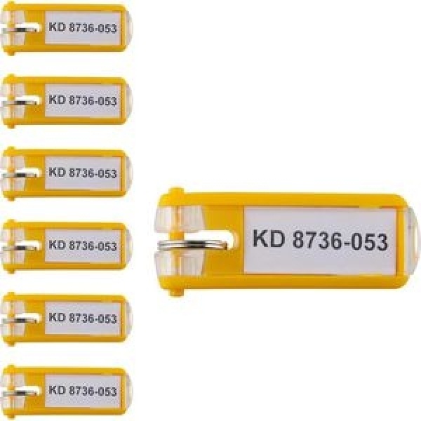Scatola 6 portachiavi key clip giallo durable - Z03631