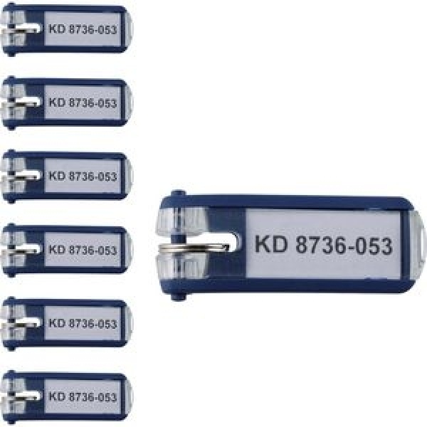 Scatola 6 portachiavi key clip blu durable - Z03632