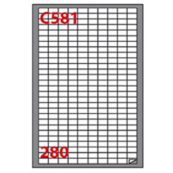 Etichetta adesiva c/581 bianca 100fg A4 19x10mm (280et/fg) markin - Z03654