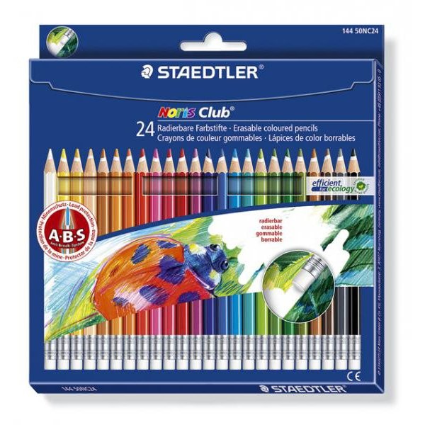 Astuccio 24 matite colorate cancellabili 144 noris club staedtler - Z03683