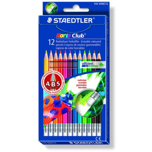 Astuccio 12 matite colorate cancellabili 144 noris club staedtler - Z03684