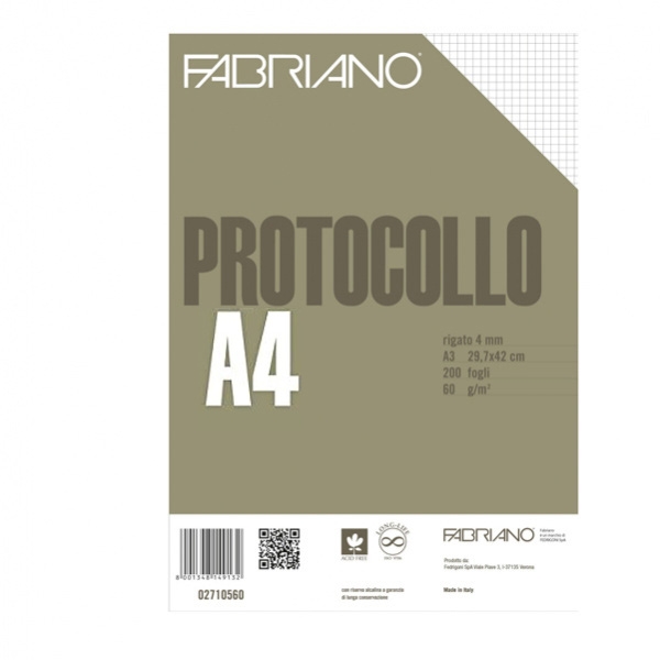 Protocollo A4 4mm 200fg 60gr fabriano - Z03689