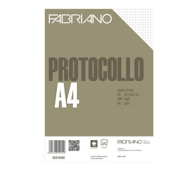 Protocollo A4 5mm 200fg 60gr fabriano - Z03690