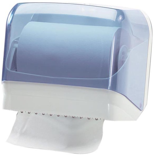 Dispenser asciugamani in rotolo/ fogli trasparente/bianco mar plast - Z03828