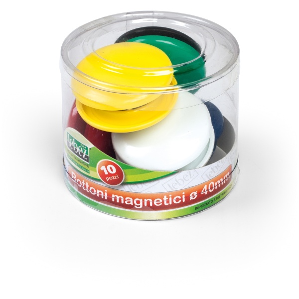 Barattolo 10 magneti tondi ø 40mm colori ass. art.2142 - Z03873
