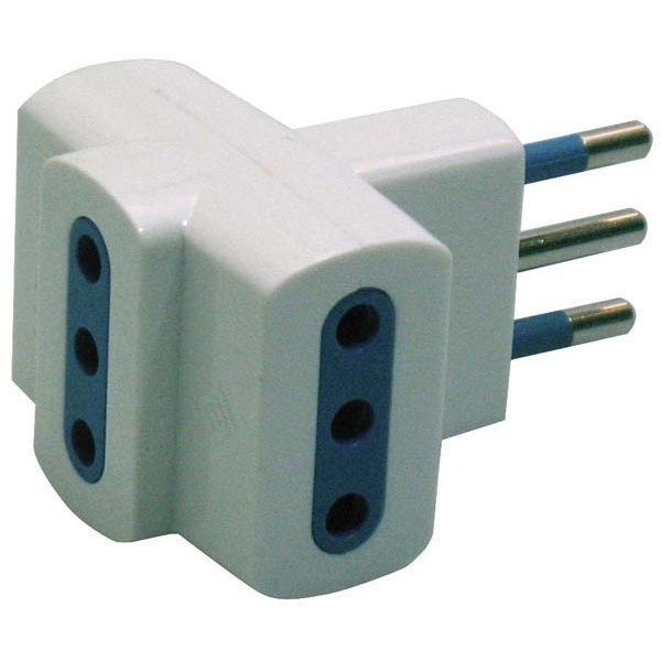 Adattatore triplo con spina 2p+t 10a - 3 prese 10a - Z04062