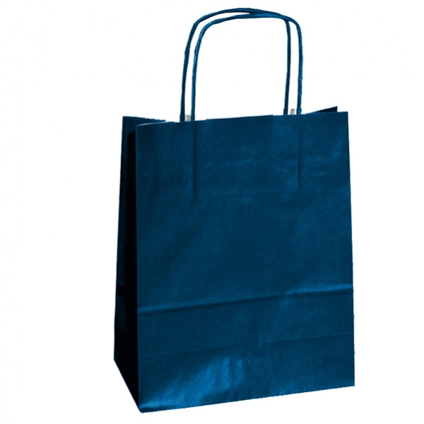 25 shoppers carta kraft 36x12x41cm twisted blu - Z04077