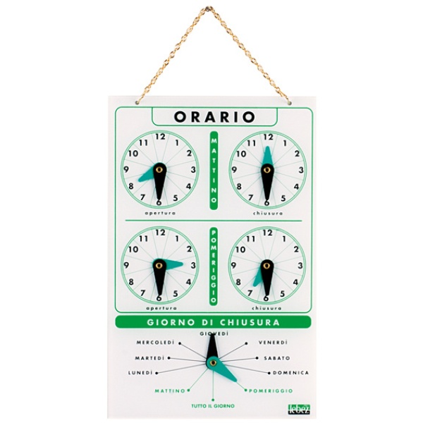 Cartello orario in acrilico art.4506 - Z04134