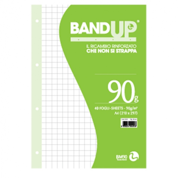 Ricambi forati rinforzati bandup A4 90gr 40fg 10mm bm - Z04227