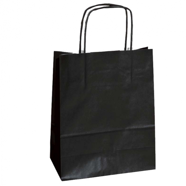 25 shoppers carta kraft 45x15x50cm twisted nero - Z04396