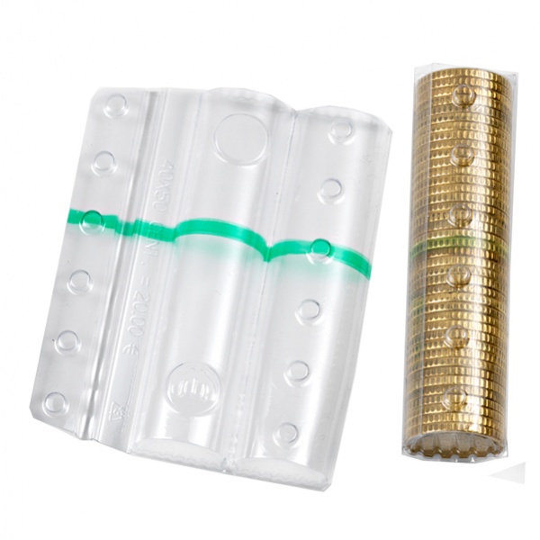 Sacchetto da 100 blister portamonete 50 cent fascia verde - Z04477