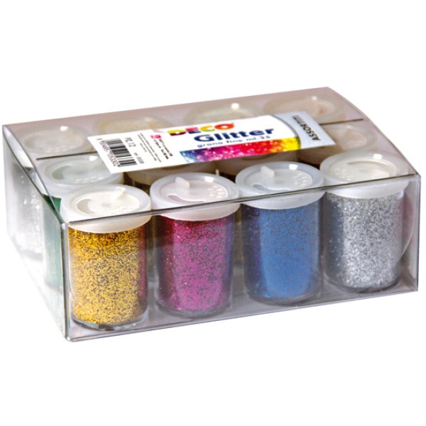 12 tubetti glitter da 22gr 5 colori assortiti 05330 cwr - Z04515