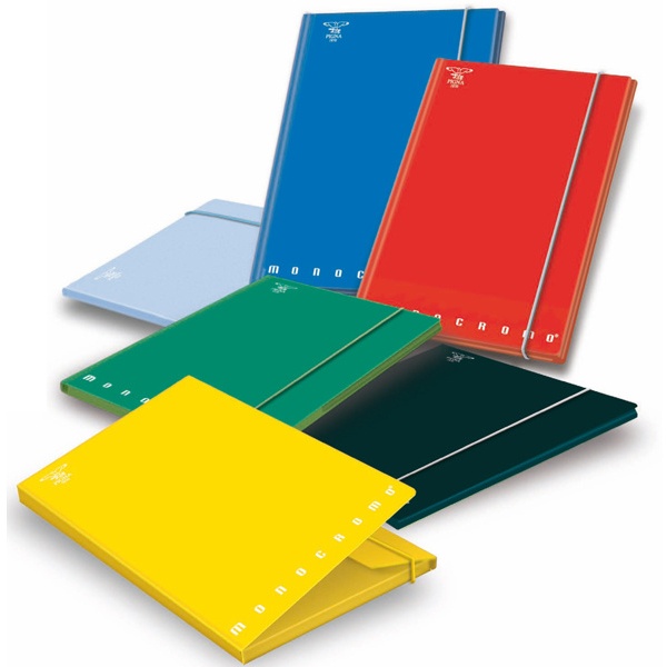 Cartelline 3 lembi (730 gr) con elastico in cartoncino colori assortiti  Pigna - 26x35,5x1,2 cm (conf. 6)