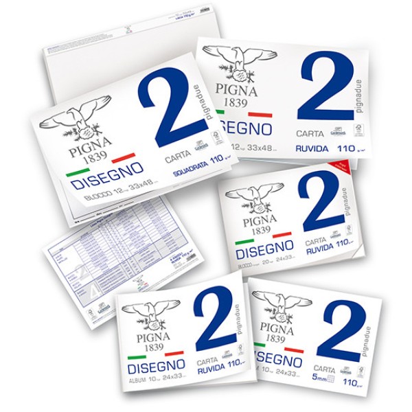 Blocco disegno pignA2 33x48cm collato 12fg 110gr liscio squadrato - Z04580