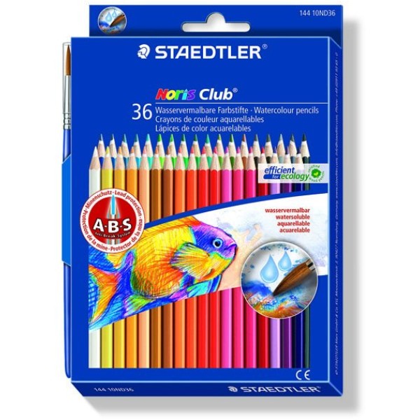 Astuccio 36 matite colorate 144 aquarell noris club staedtler - Z04626