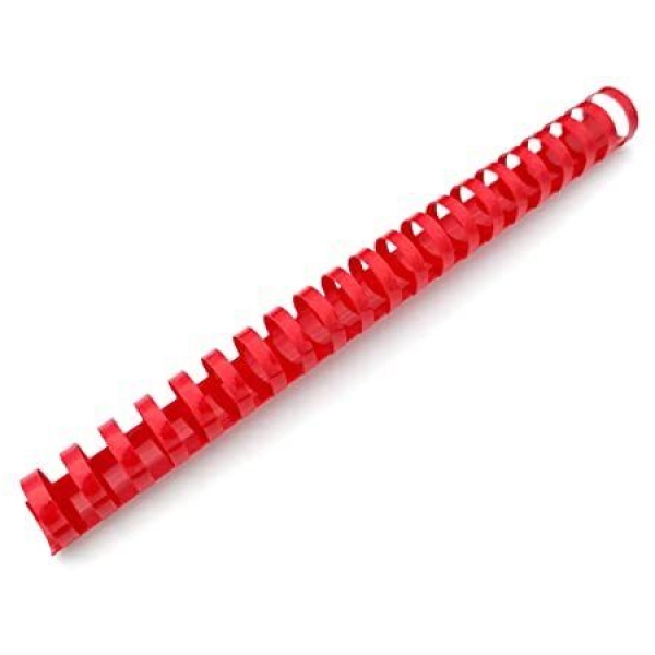 100 dorsi plastici 21 anelli 10mm rosso titanium - Z04801