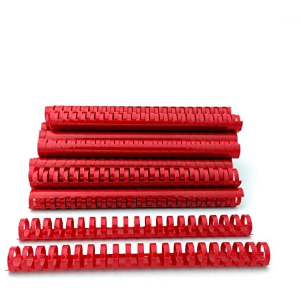 100 dorsi plastici 21 anelli 6mm rosso titanium - Z04813