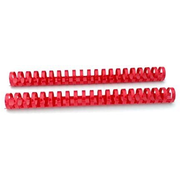 100 dorsi plastici 21 anelli 8mm rosso titanium - Z04817