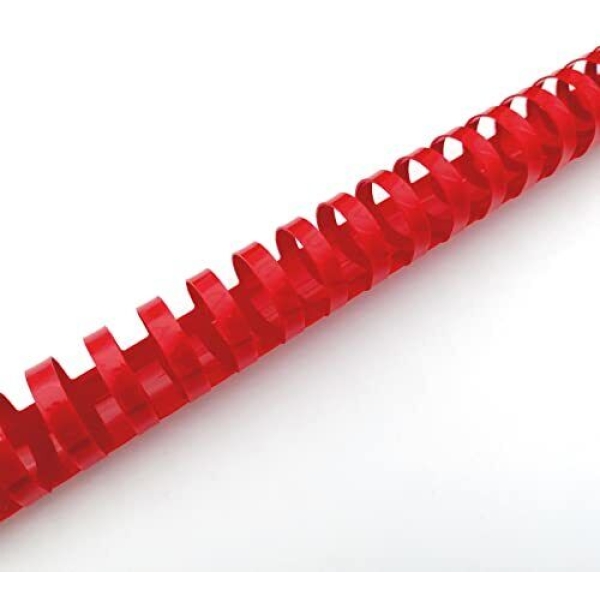 100 dorsi plastici 21 anelli 12mm rosso titanium - Z04824