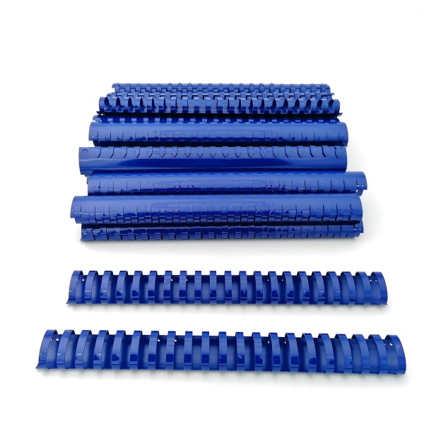 100 dorsi plastici 21 anelli 14mm blu titanium - Z04828