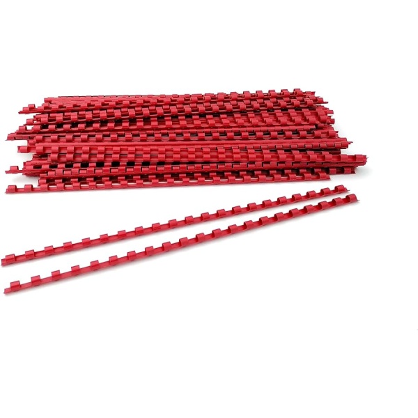 50 dorsi plastici 21 anelli 22mm rosso titanium - Z04837