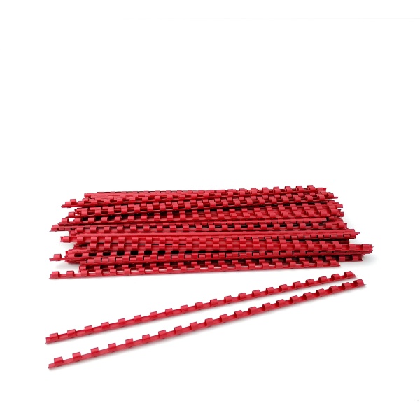 50 dorsi plastici 21 anelli 25mm rosso titanium - Z04841