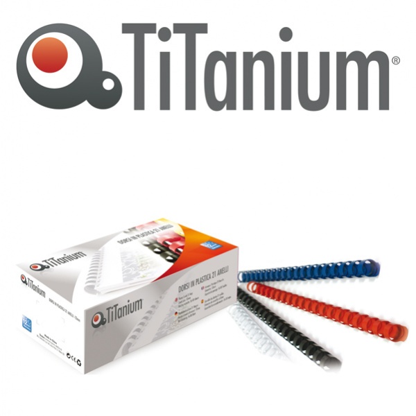 50 dorsi plastici 21 anelli 32mm bianco titanium - Z04847
