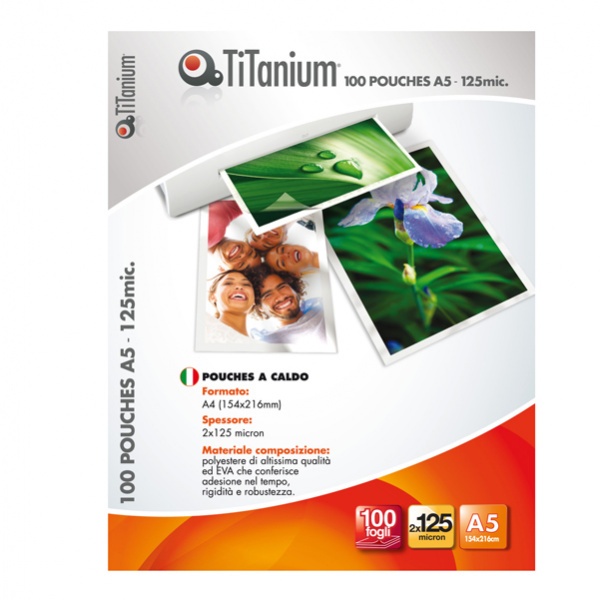 100 pouches 80x111mm (a7) 125my titanium - Z04868