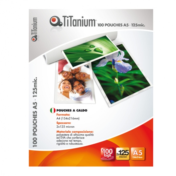100 pouches 60x90mm 125my business card titanium - Z04875