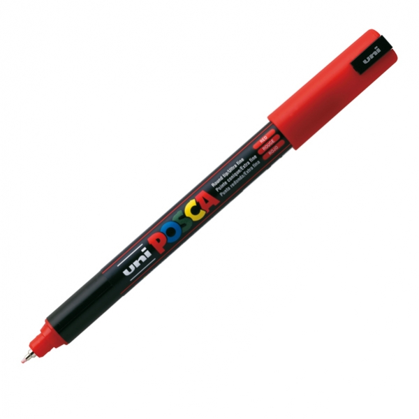 Marcatore uni posca pen pc1m rosso ultra fine - Z05071