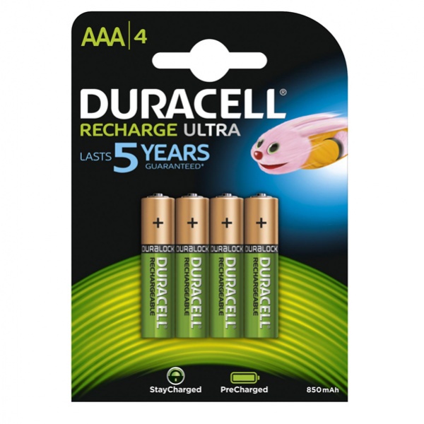 Blister 4 pile ricaricabili aaa - ministilo 800mah duracell precharged - Z05093