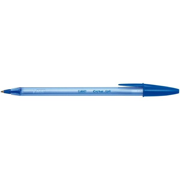 Penna a sfera con cappuccio Bic Cristal Soft blu - tratto 1,2 mm - fusto blu  (conf. 50)