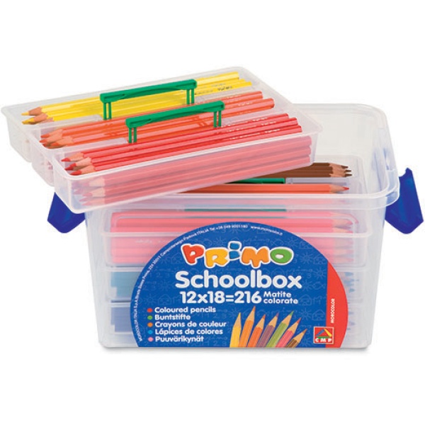 Schoolbox 216 pastelli colorati 100 fsc in 12 colori primo - Z05227