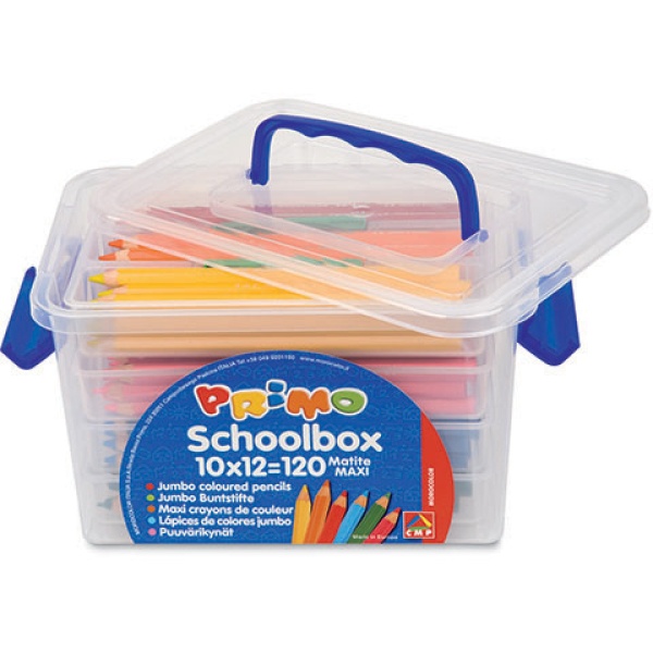 Schoolbox 120 pastelli colorati maxi jumbo 100 fsc in 12 colori primo - Z05229