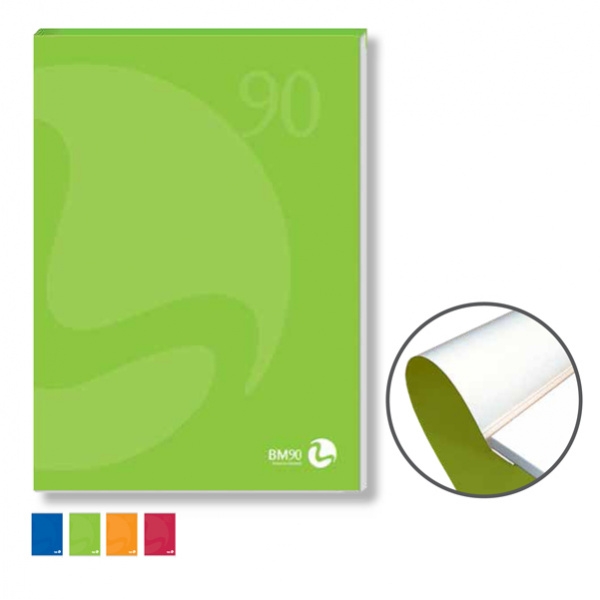 Blocco notes collato lato corto A4 90gr 80fg bianco copertina 250gr bm - Z05295