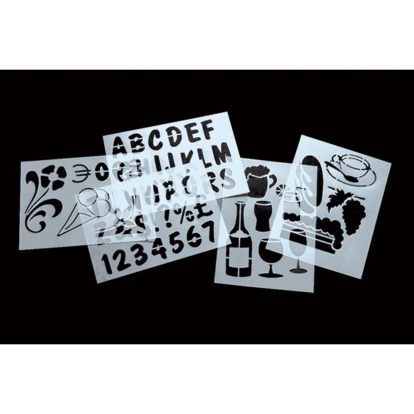 Set 6 stencil trasparenti assortiti securit - Z05424