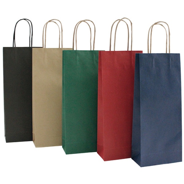 20 shoppers carta biokraft 14x9x38cm portabottiglie avana - Z05472