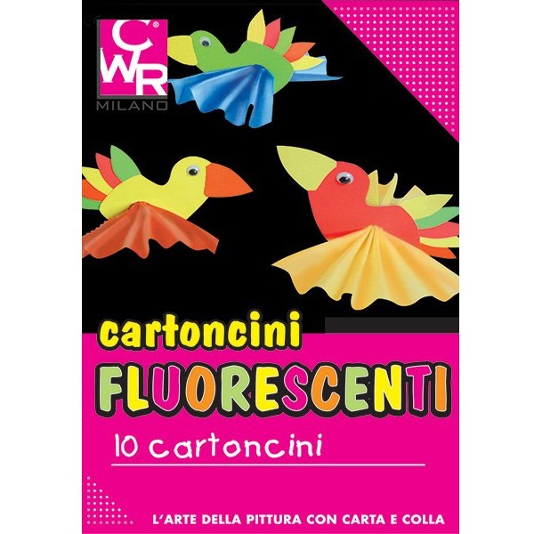 Pack 10 cartoncini fluo 35x50cm 260g colori ass. cwr 334 - Z05606