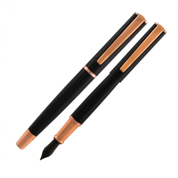 Penna stilografica impressa™ nero-rosegold punta m monteverde - Z05671