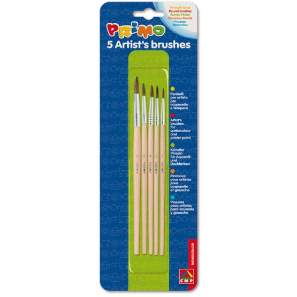 Blister 5 pennelli tondi assortiti primo - Z05707