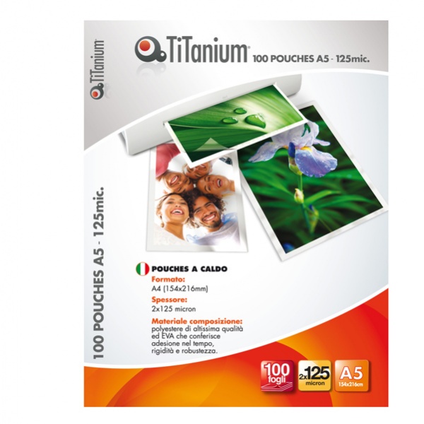 100 pouches 65x95mm 125my government card titanium - Z05783