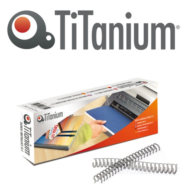 Scatola 50 dorsi metallo 11mm bianco 34 anelli titanium - Z05862