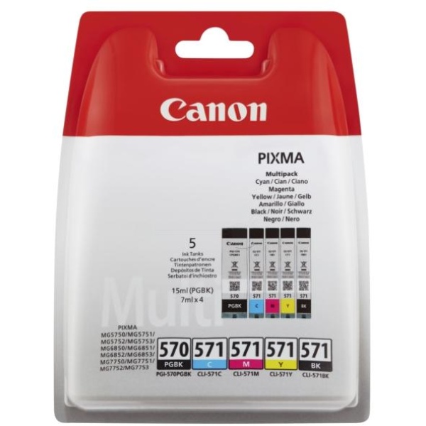 Cartuccia Canon PGI-570/CLI-571 BLISTER PGBK/C/M (0372C004) nero -colore - Z06170