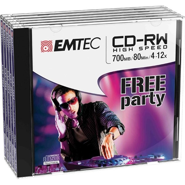 Cd-rw emtec rw 80min/700mb 4-12x jewel case (kit 5pz) - Z06320