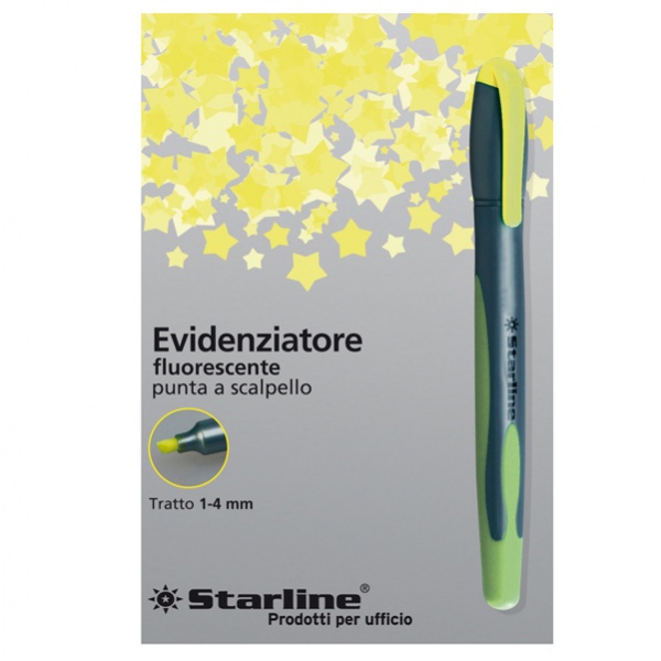 Evidenziatore starline giallo p.scalpello 1-4mm - Z09052