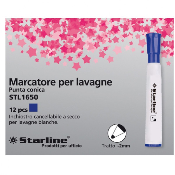 Marcatore per lavagne blu p.tonda 2mm starline - Z09062