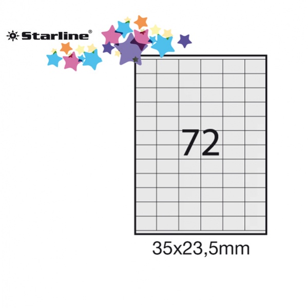 Etichetta adesiva bianca 100fg A4 35x23,5mm (72et/fg) starline - Z09082
