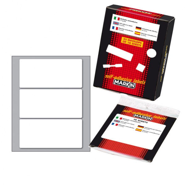 Etichetta adesiva bianca 100x46mm (10fogli x 3etichette) markin - Z09581