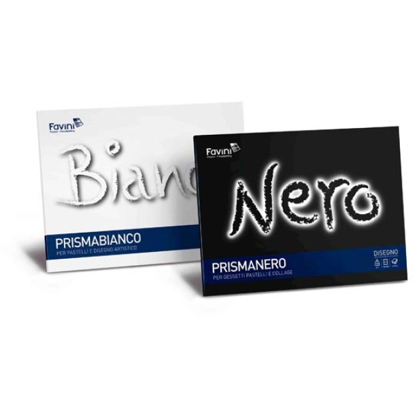 Album Favini Prismanero - 10 Fogli 24x33cm, Cartoncino Nero Per Disegno E Collage
