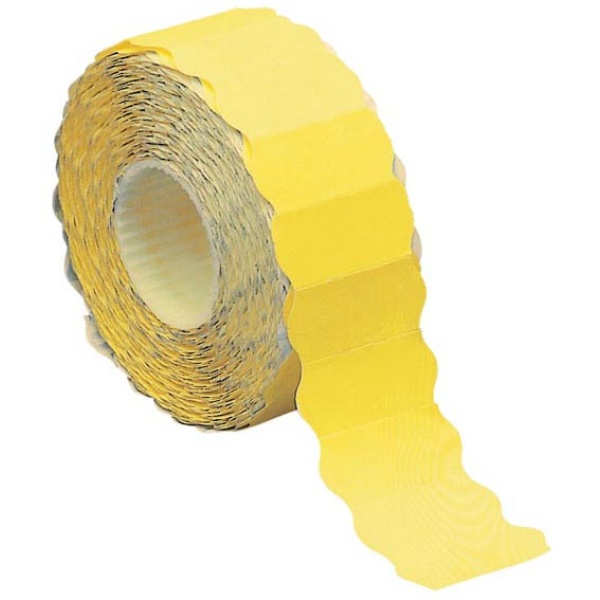 Rotolo 1500 etichette 26x12mm giallo fluo permanenti a onda markin - Z09691